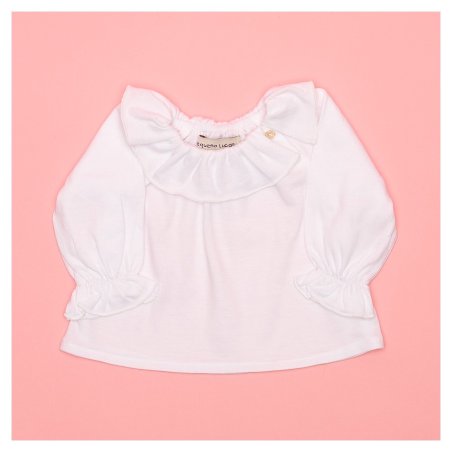 T-SHIRT CARLOTA PUNTO COTTON CUELLO VOLANTE