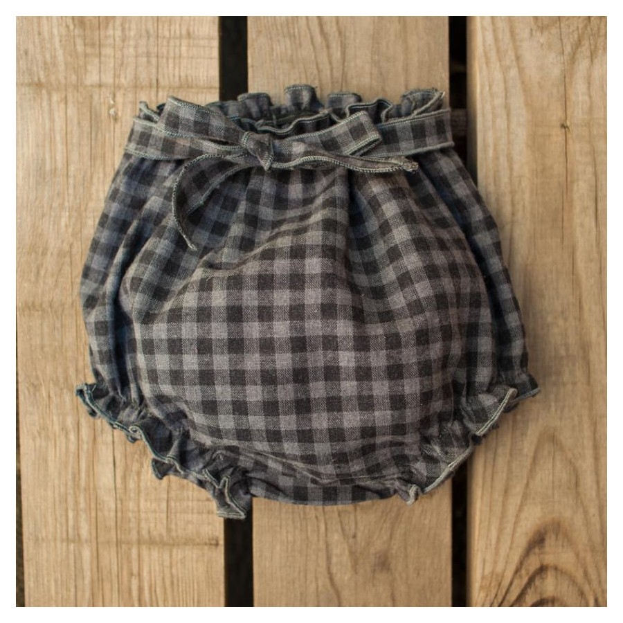 CULOTTE BABY LAZO AJEDREZ MARENGO