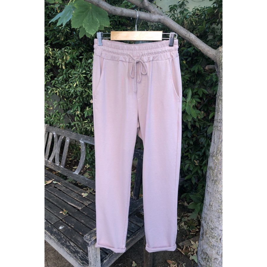 PANTALON JOGGER ALGODÓN ROSA LAVADO