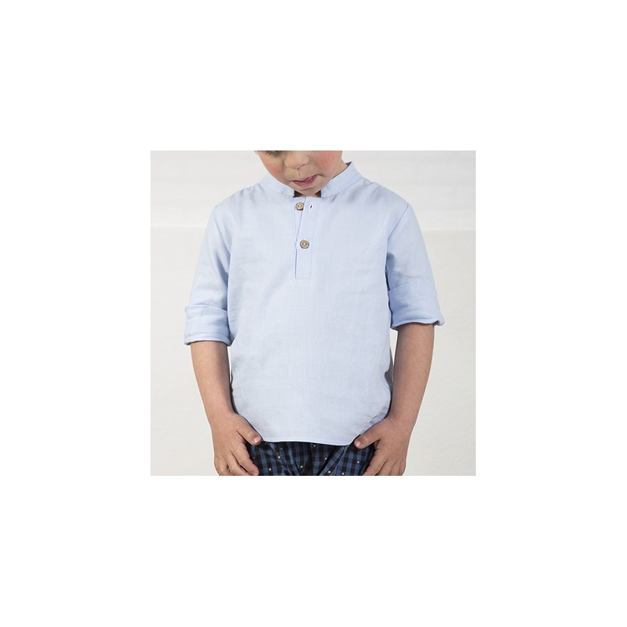 CAMISA MAO BÁSICA ML OXFORD  AZUL